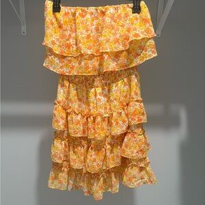 STATE Floral Skirt in Orange and Yellow